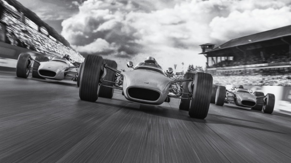 1960's race cars on a track