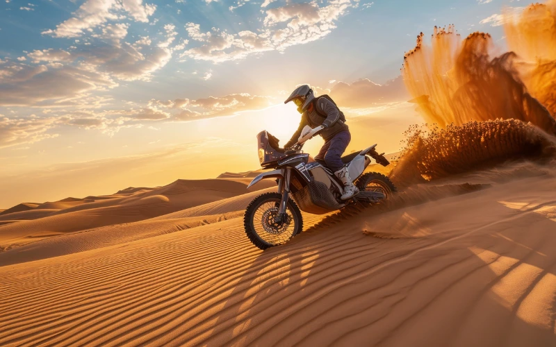 Motorcyclist in the desert 