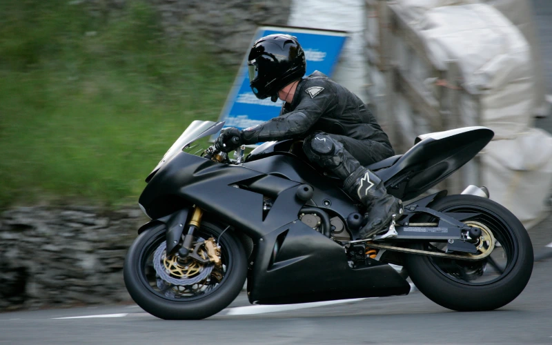 Biker at the Isle of Man TT