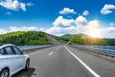 car driving on clear road